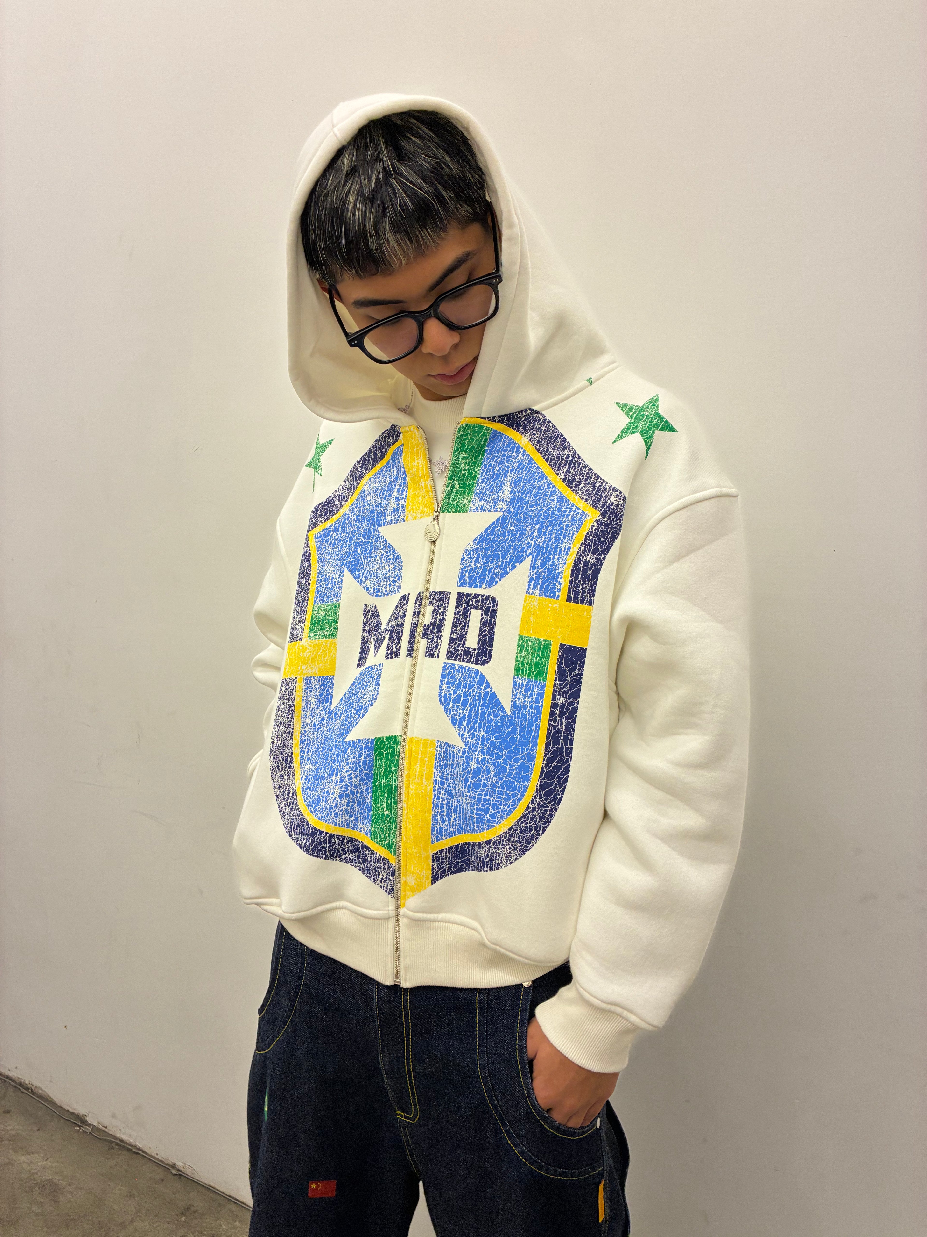 Moletom Facezip Mad Seleção [Branco]