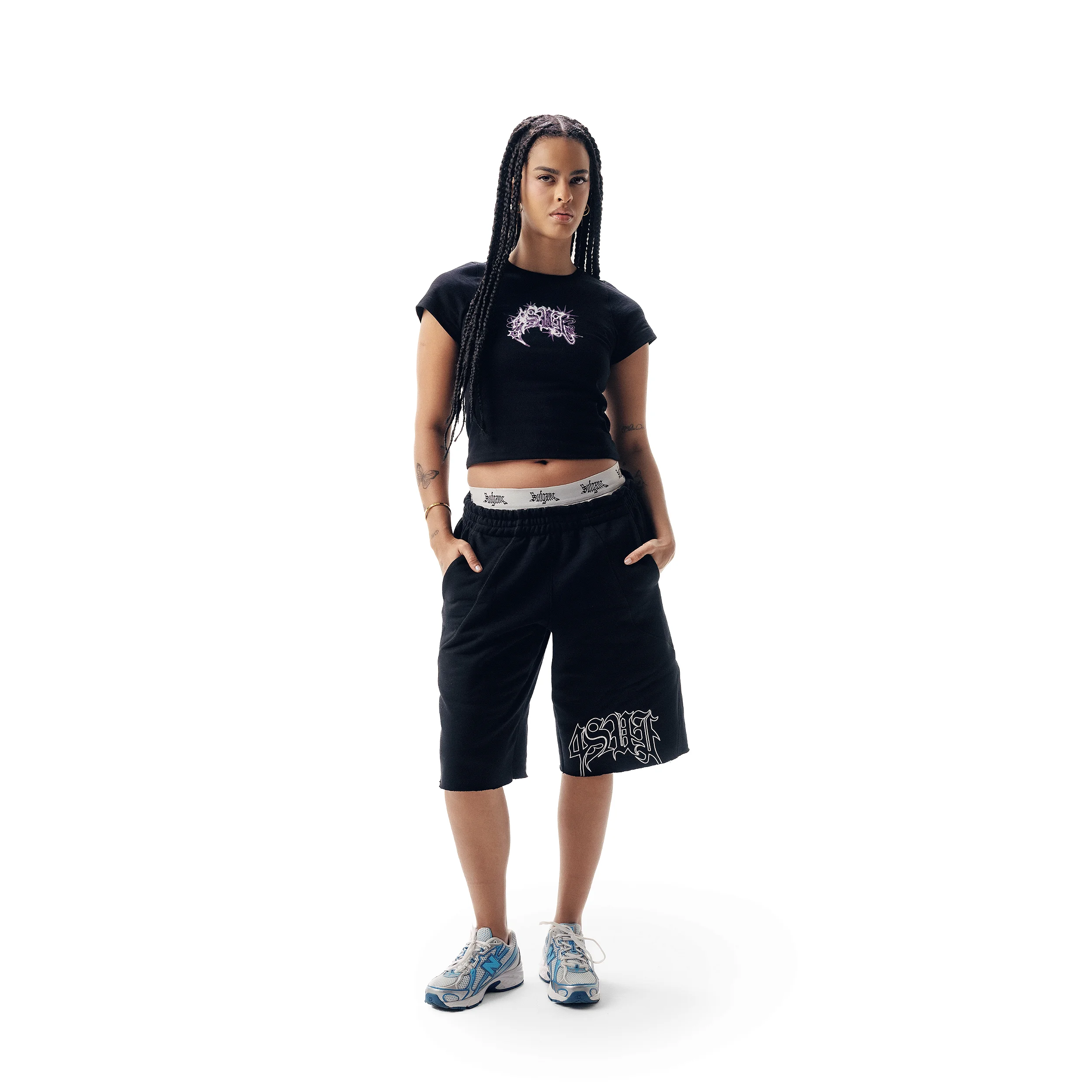 4SUF SHORTS RAW BLACK